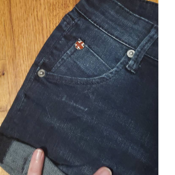 Hudson Kids Stretch Denim Roll Cuff Short Shorts Low Octane Big Girl's Size 10 - Picture 3 of 13